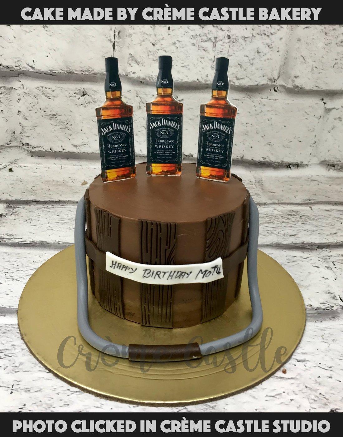 Whiskey Bottles Cake - Creme Castle