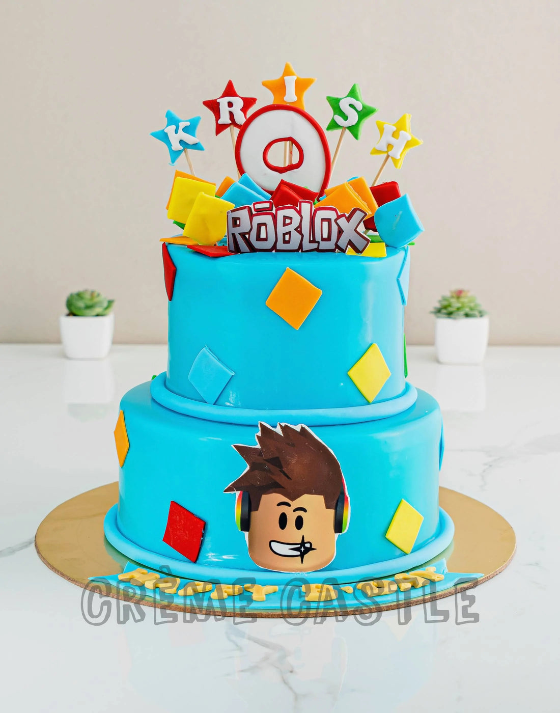 Roblox Theme Cake in 2 Tier by Creme Castle