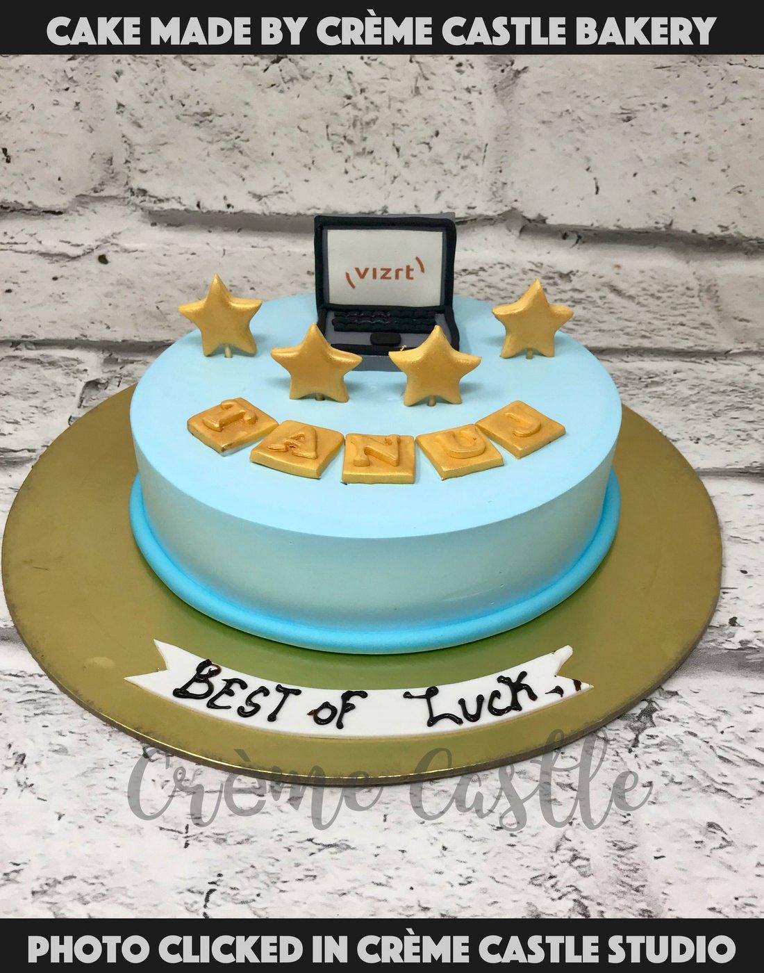 Laptop and stars Cake - Creme Castle