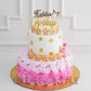 Pink Gold Double Tier Cake - Creme Castle