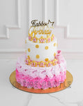Pink Gold Double Tier Cake