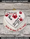 Lock and Key Heart Cake