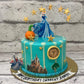 Cinderella Theme Cake in Blue by Creme Castle
