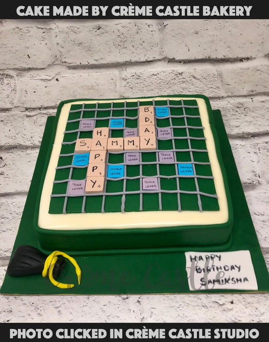 Scrabble Shape Cake - Creme Castle