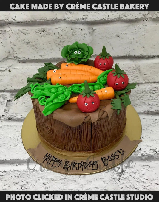 Veggie Basket Cake - Creme Castle