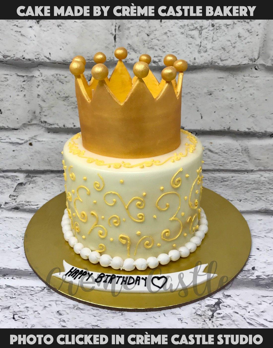 Crown Design Cake - Creme Castle