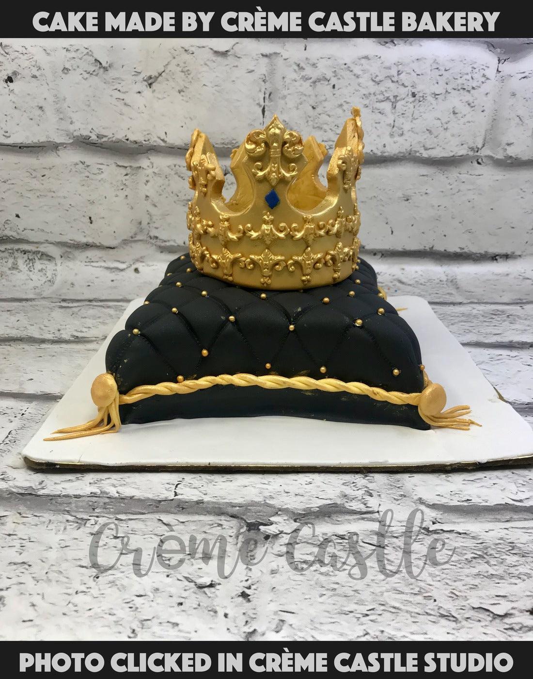Crown on Cushion Cake - Creme Castle