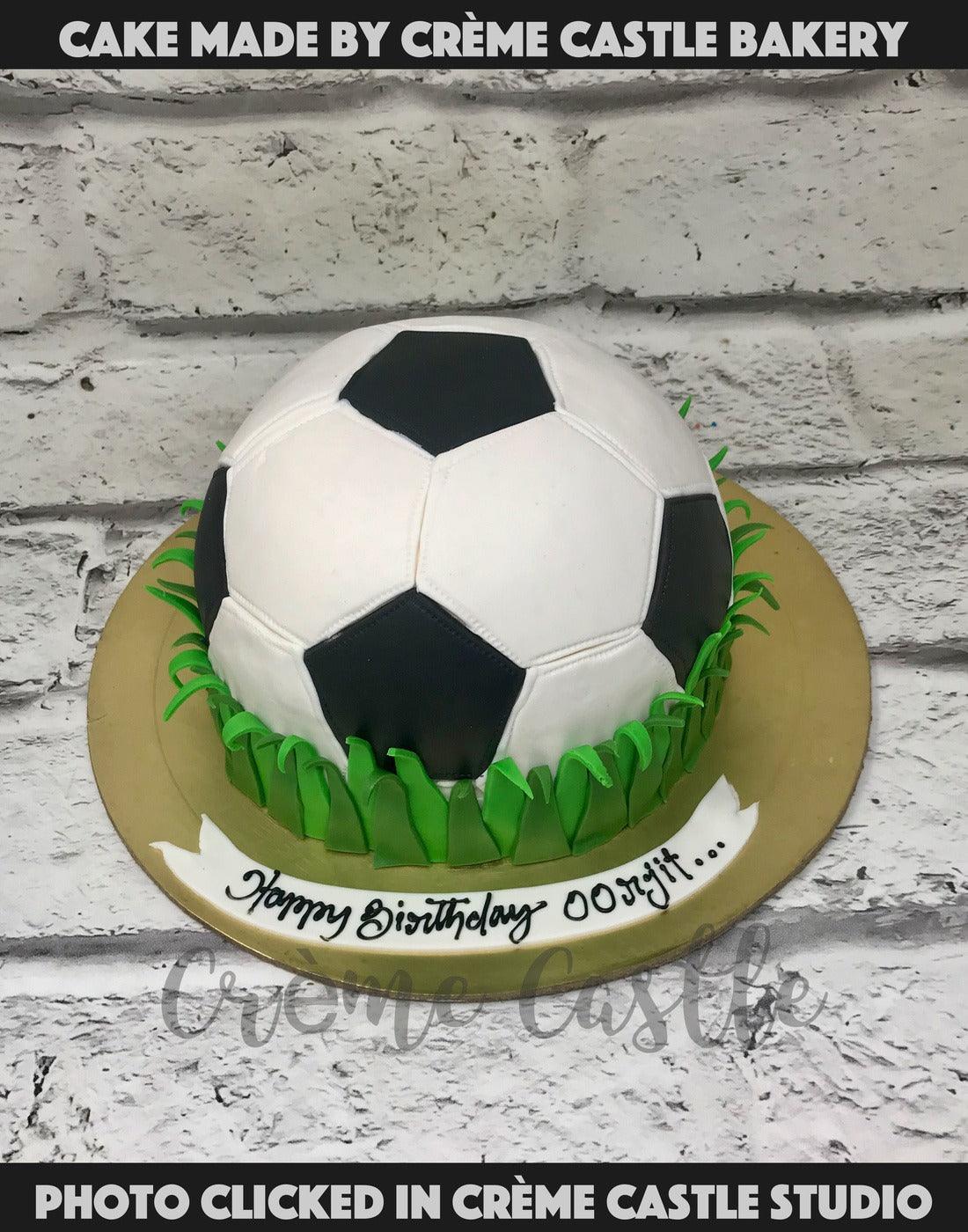 Football on Grass Cake - Creme Castle