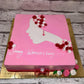 PInk floral Face Sketch Cake - Creme Castle