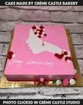 PInk floral Face Sketch Cake