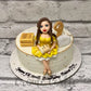 White and Gold Delight Cake - Creme Castle