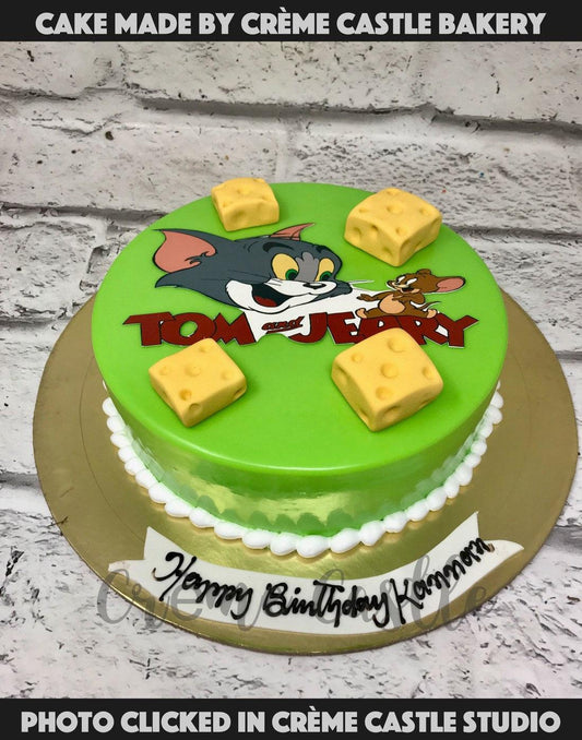 Tom and Jerry Green Cake - Creme Castle