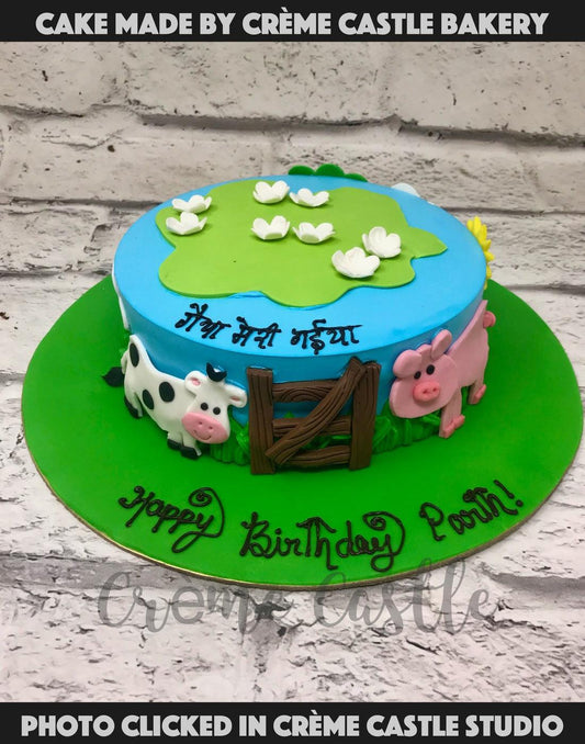 Sunny day on a Farm Cake - Creme Castle