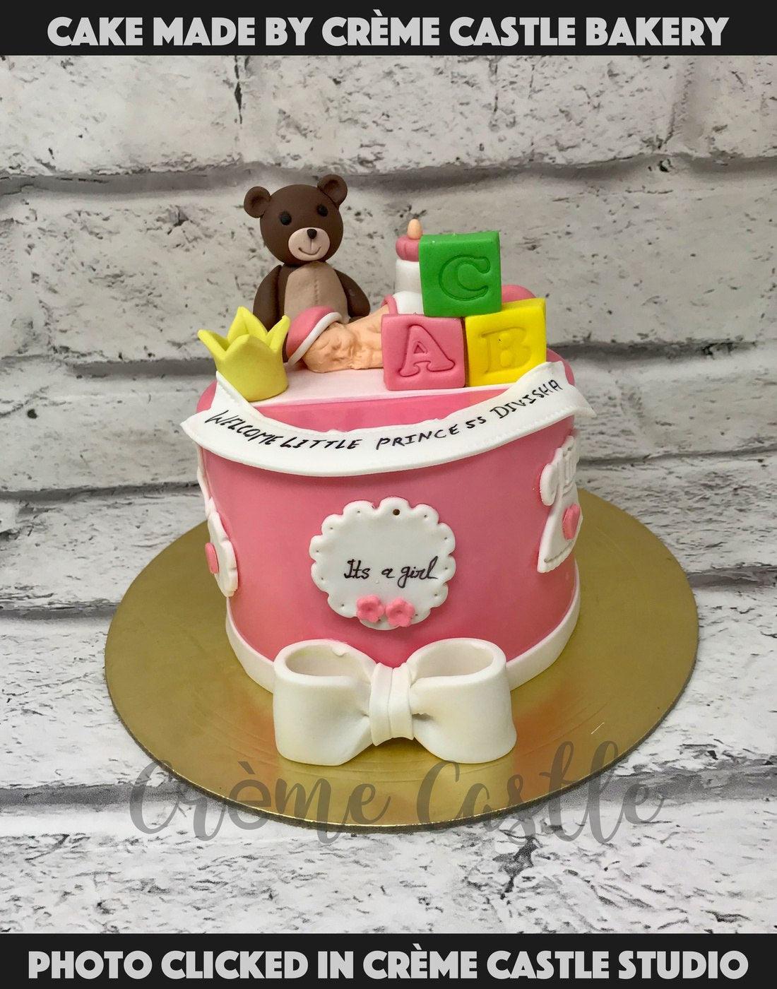 Teddy and Baby Cake - Creme Castle