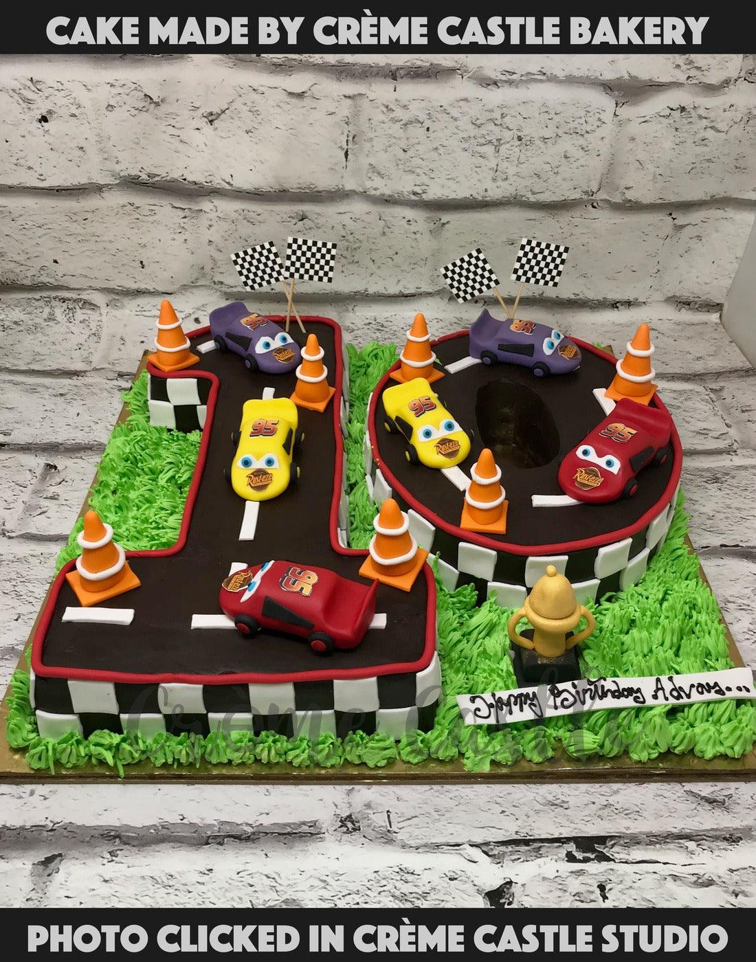 Number Race Track Cake - Creme Castle