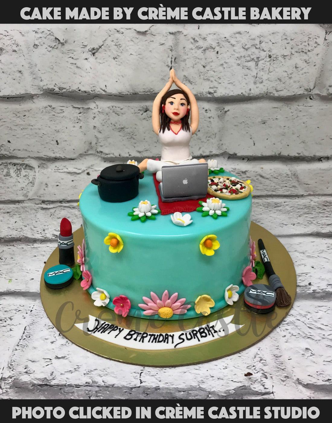 Yoga and Pizza Cake - Creme Castle