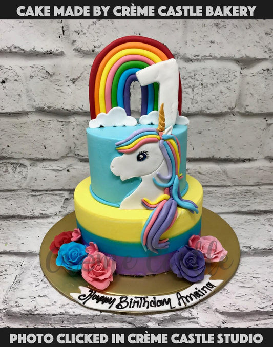 Floral Unicorn Dream Cake - Creme Castle