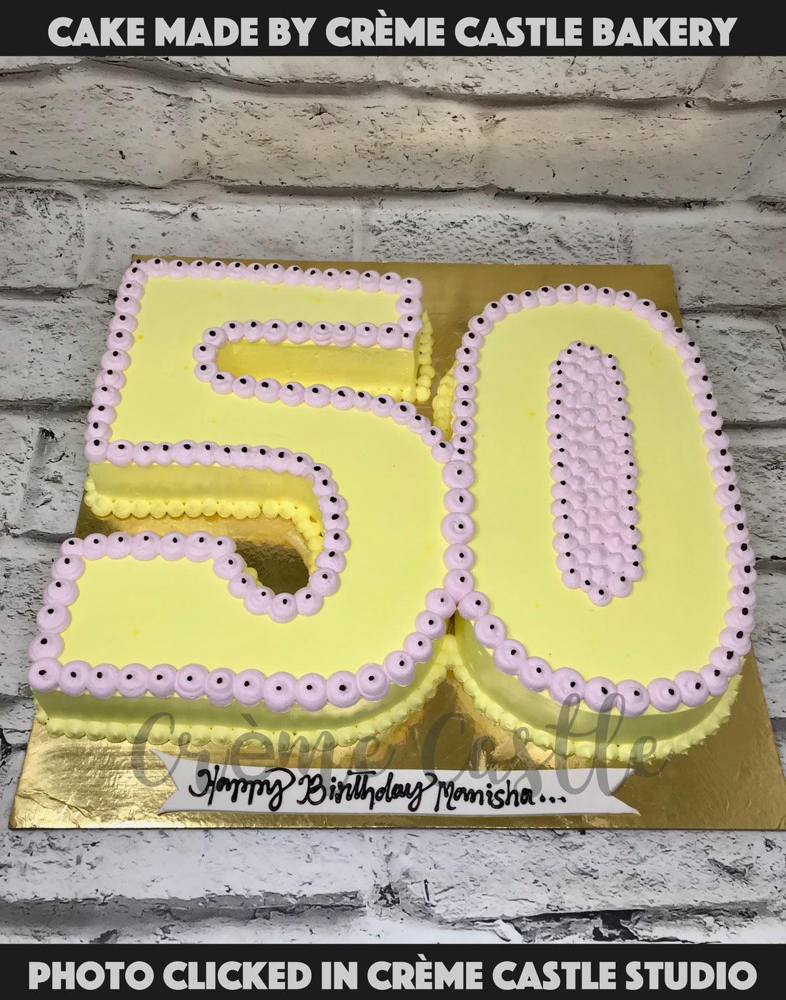 50th Birthday Cake in Shape by Creme Castle