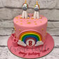 Rainbow and Unicorn Pink Cake - Creme Castle