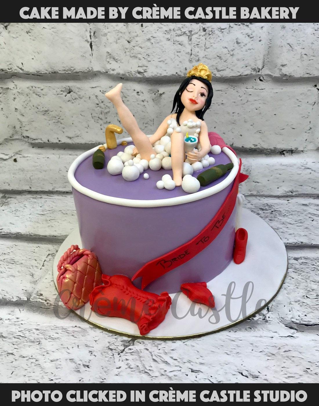 Bridal Shower Purple Cake - Creme Castle