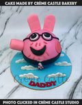 Daddy Pig Pinata Cake