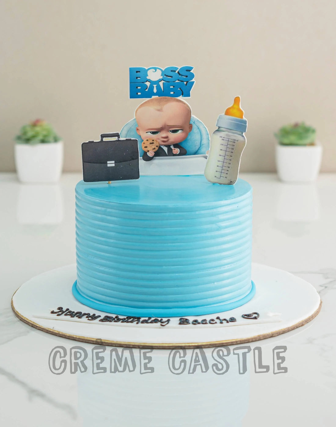 Boss Baby Cake with Logo by Creme Castle