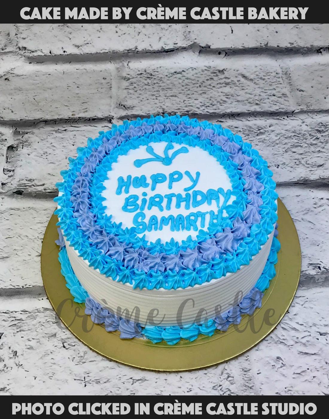 Blue White Delight Cake - Creme Castle