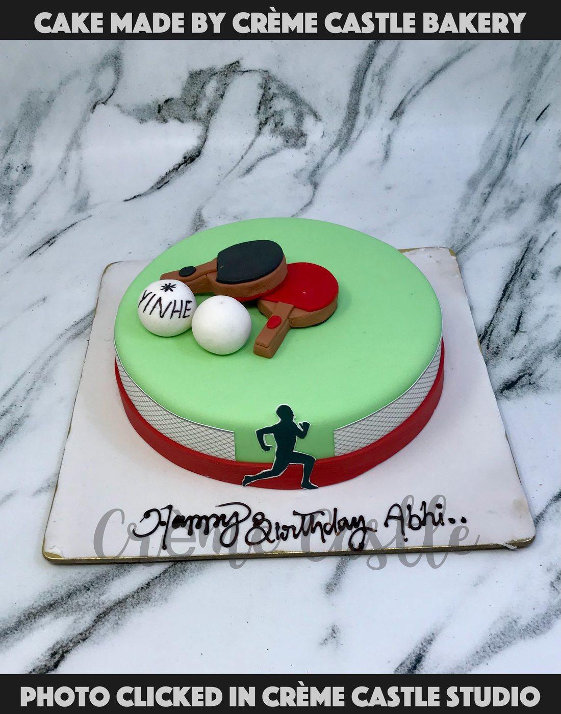 Table Tennis Cake | Tennis cake, Table tennis, Cake decorating
