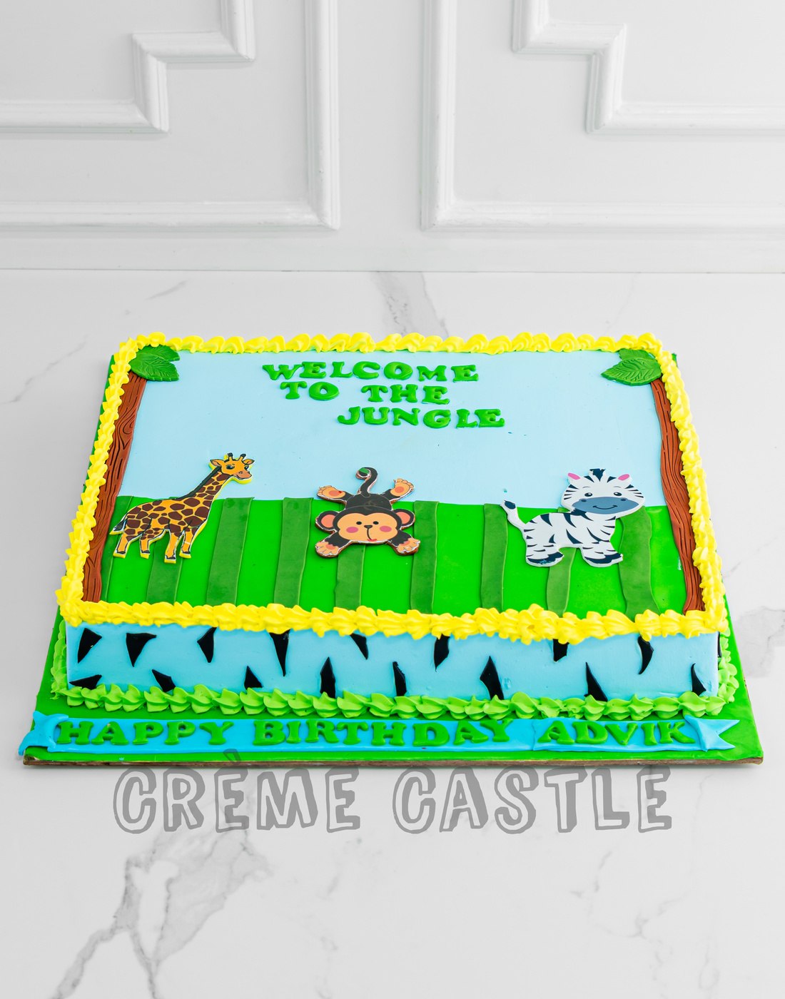 simple rectangle cake design / 2 kg measurement vanilla cake / happy. com -  YouTube
