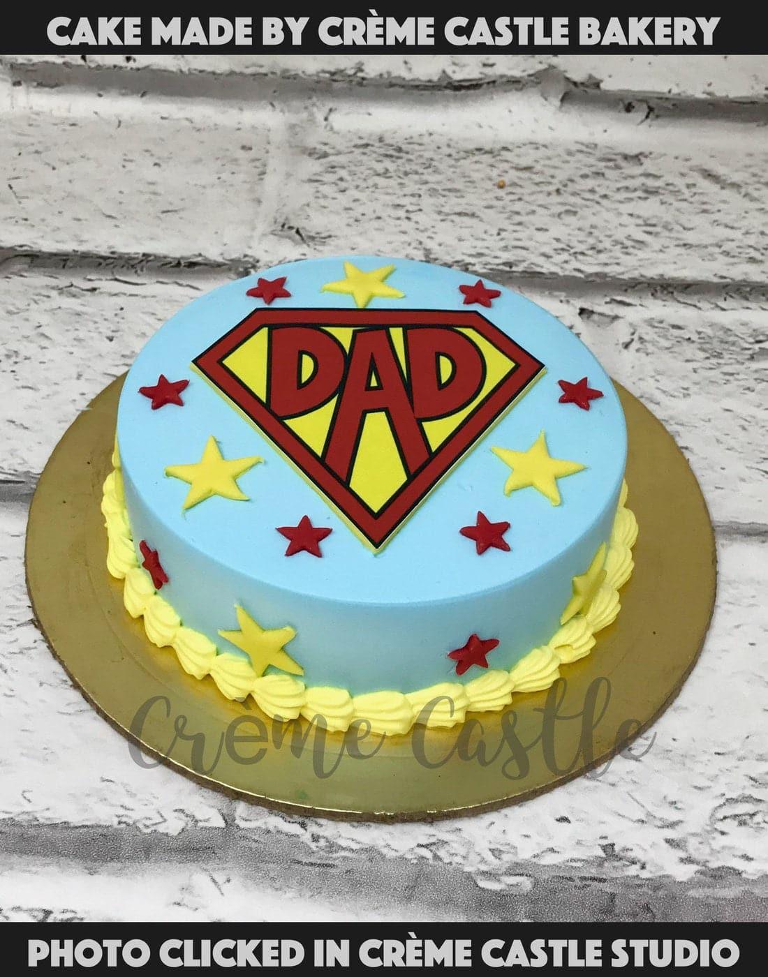 Superdad Blue Cake