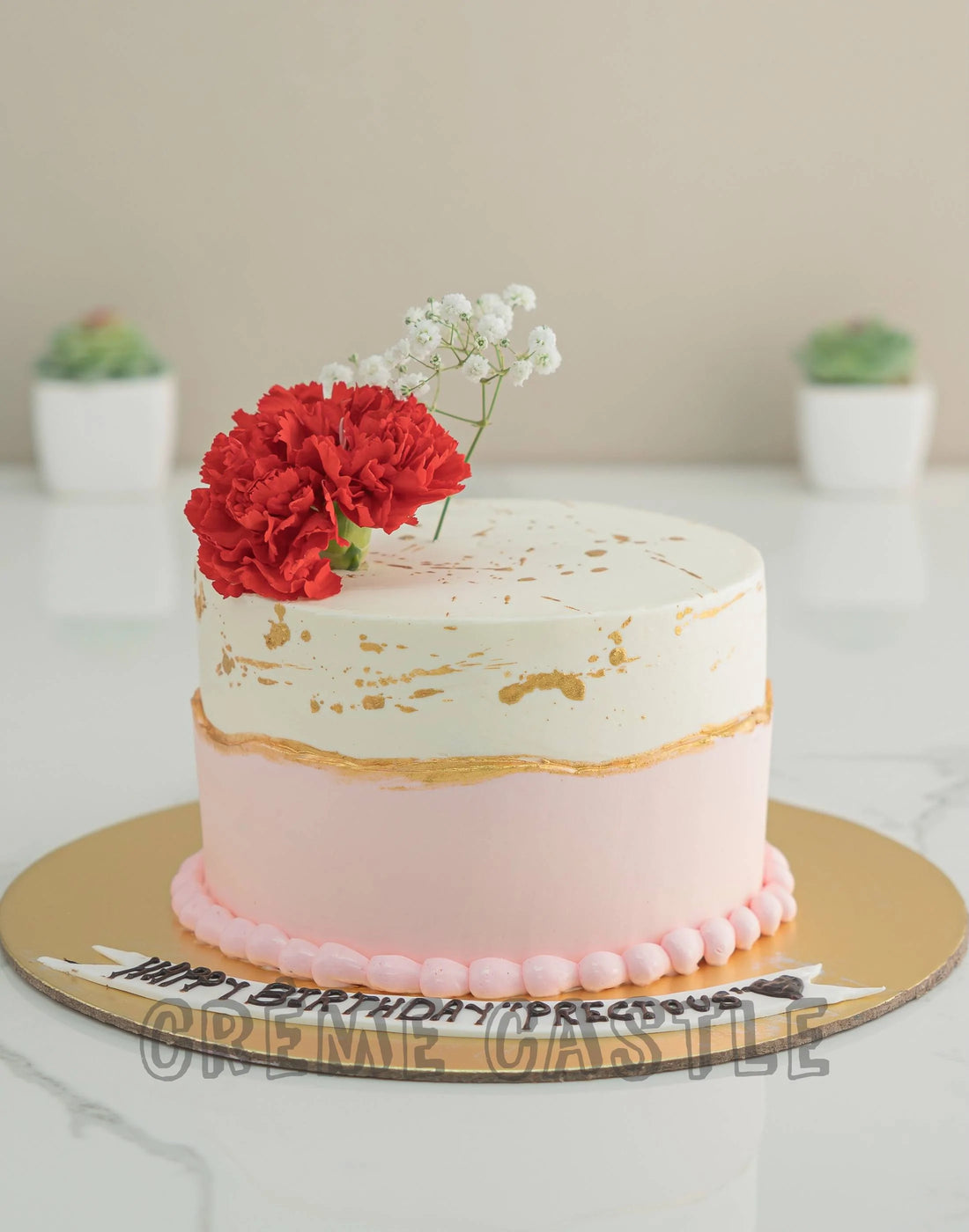 Floral Cake with Rose by Creme Castle