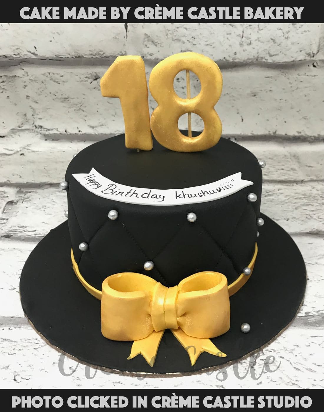 Black Gold Teenager Cake