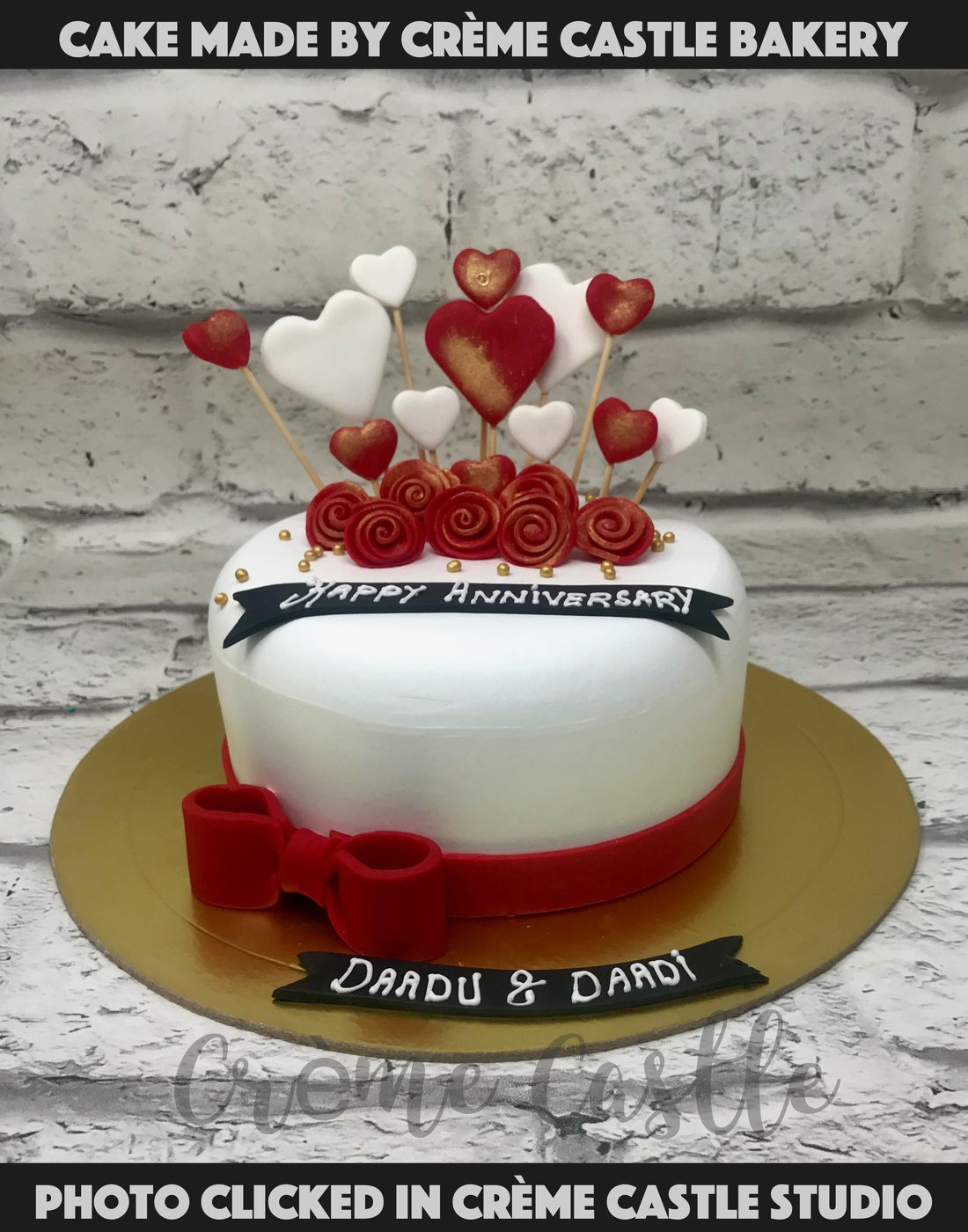 Creamy Hearts Cake