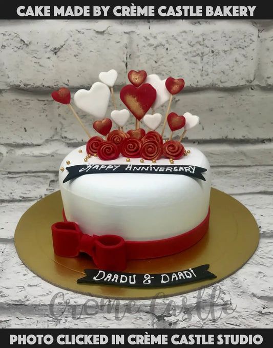 Creamy Hearts Cake