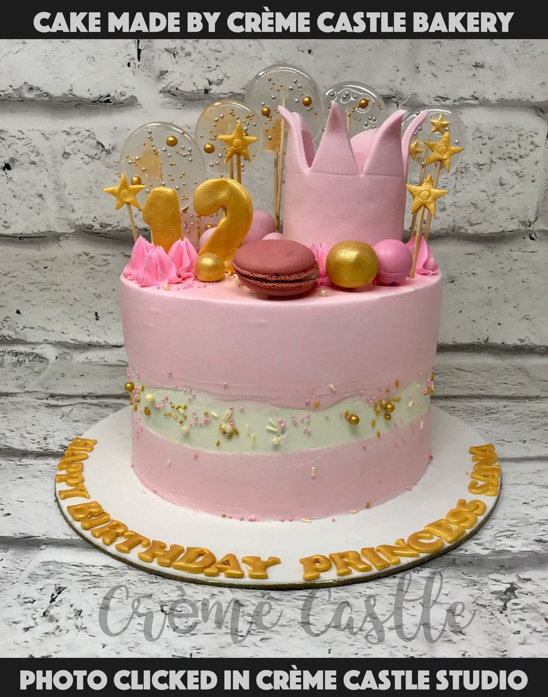 Tiara Macaron Ball Cake Creme Castle