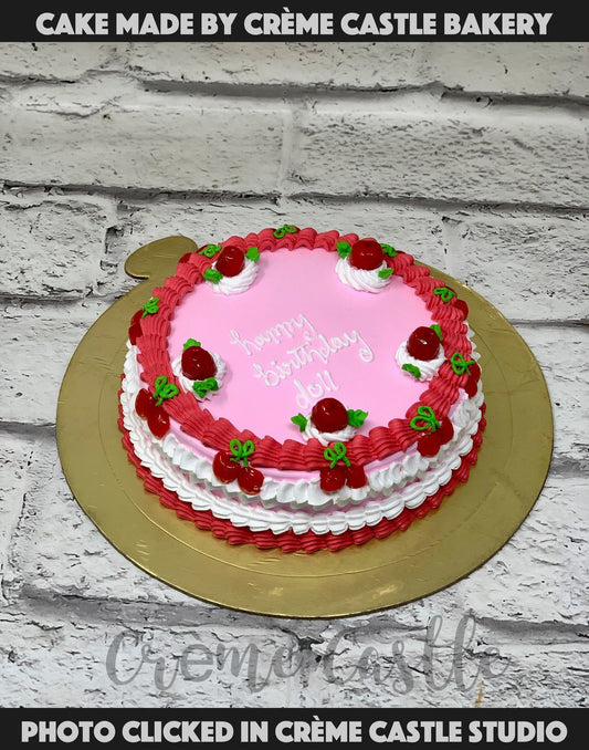 Pink Creamy floral cake