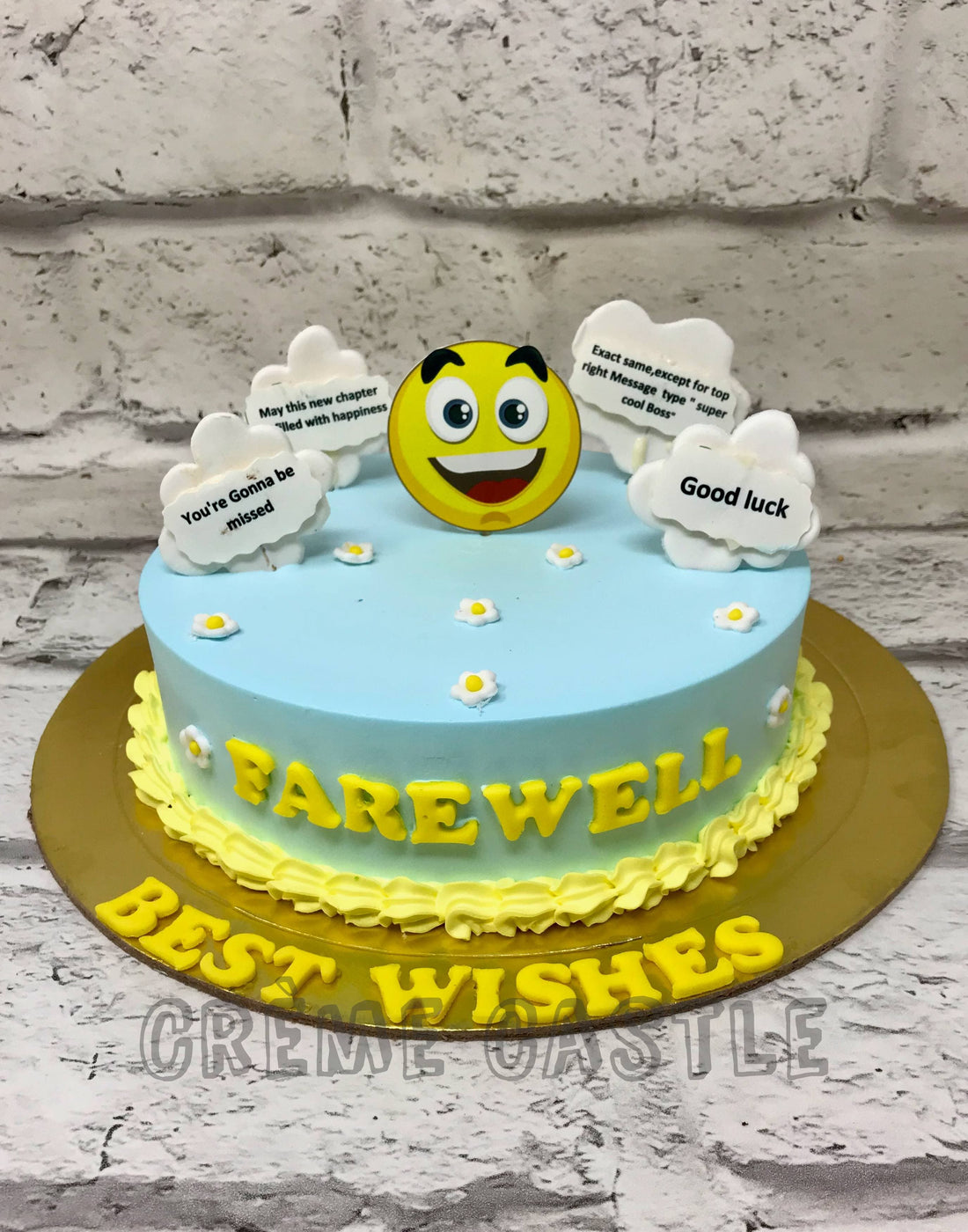Farwell Theme Cake with Emoticon by Creme Castle