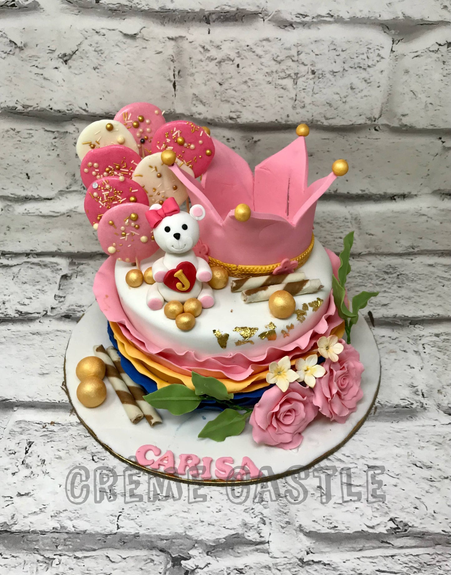 Teddy Tiara Cake Creme Castle