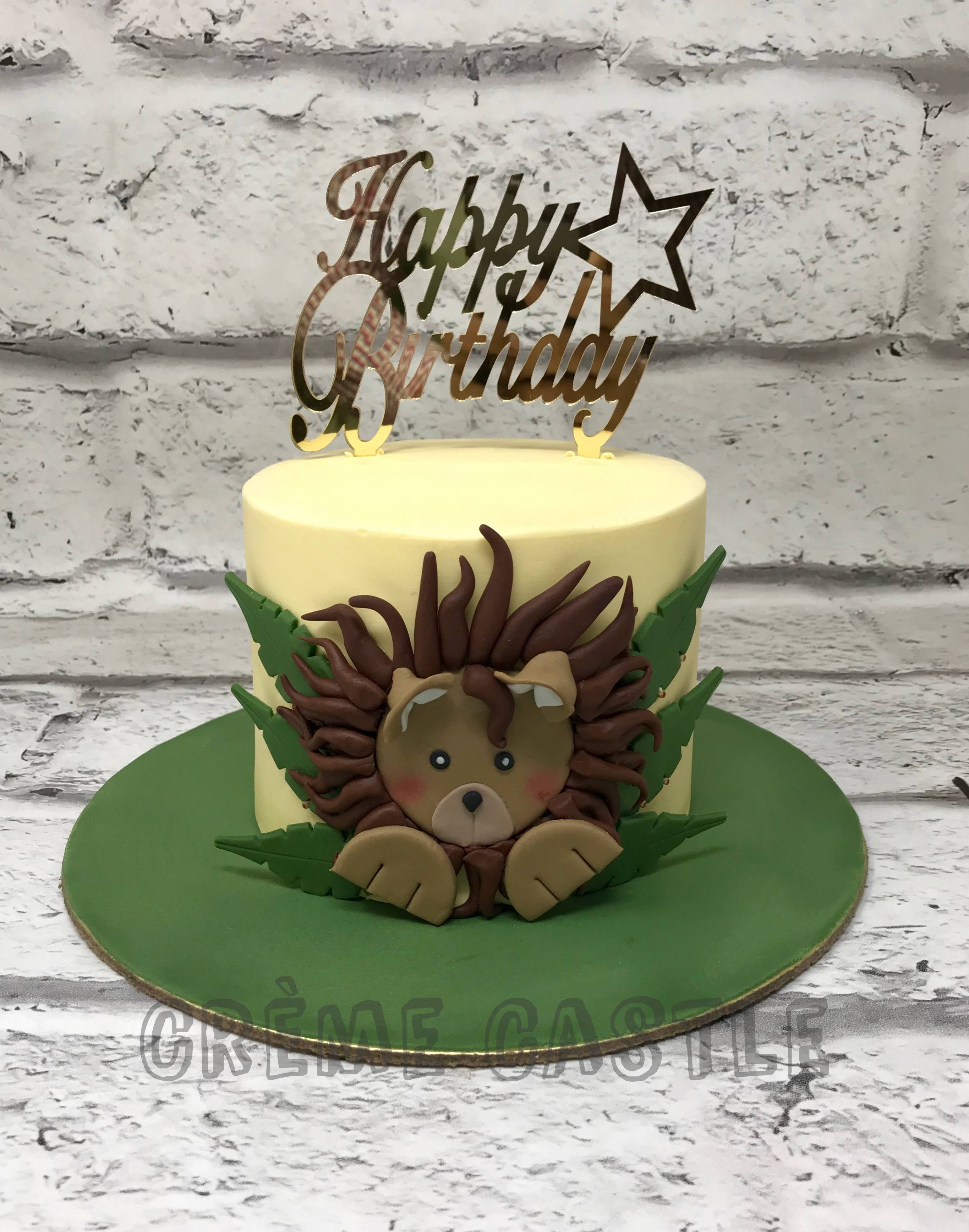 How to make 🦁lion face Butter icing cake | birthday cake | simple design -  YouTube