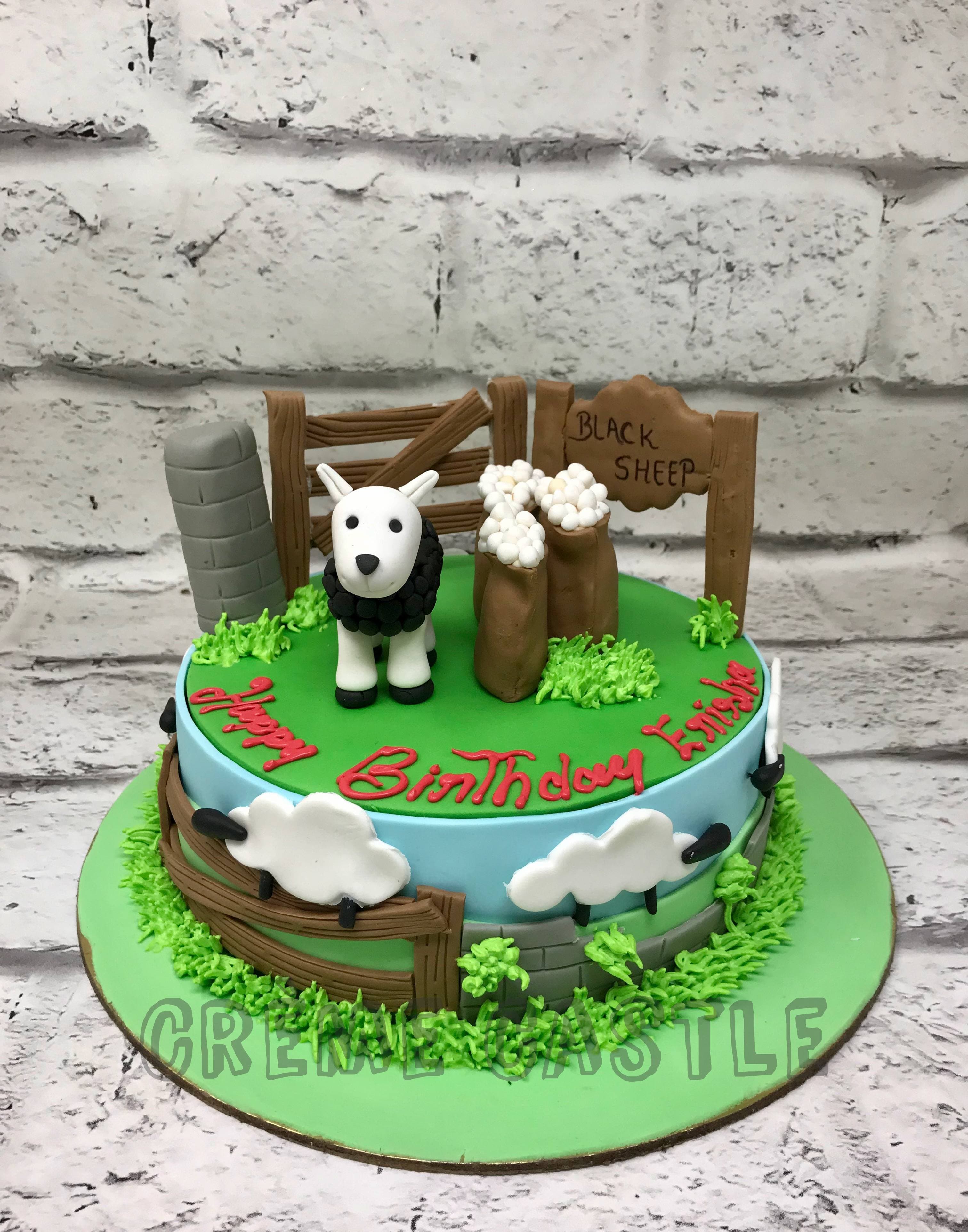 Black And White Buttercream Cow Cake
