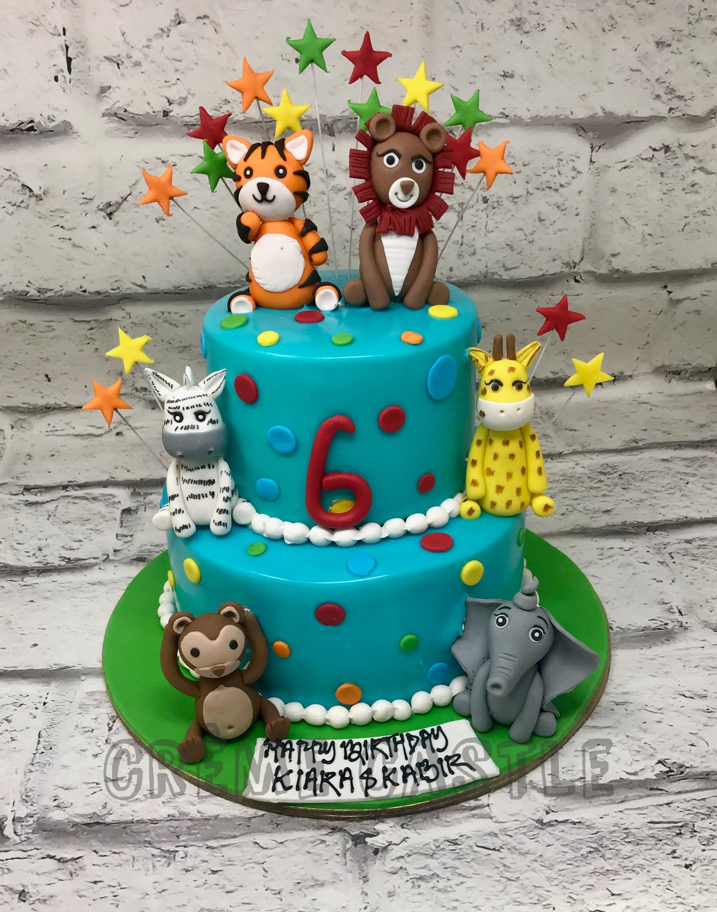 Blue Animals Cake