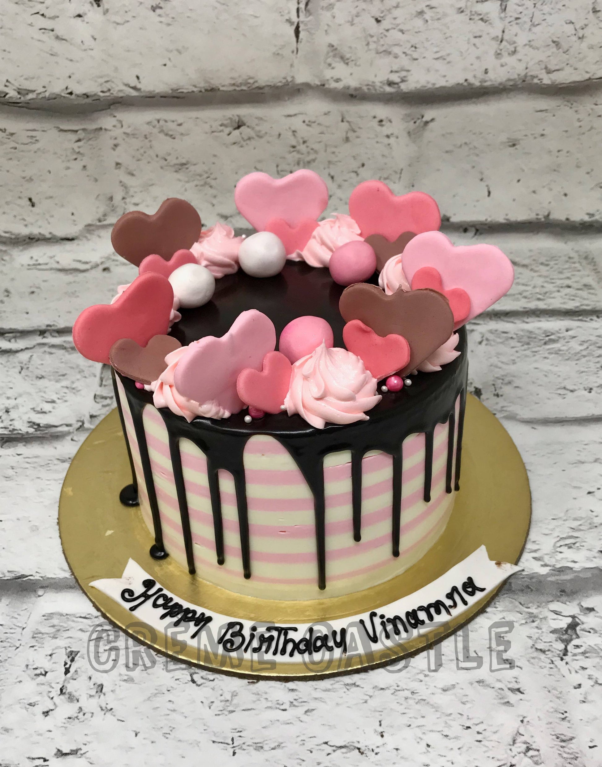 Heart Stripes Cake