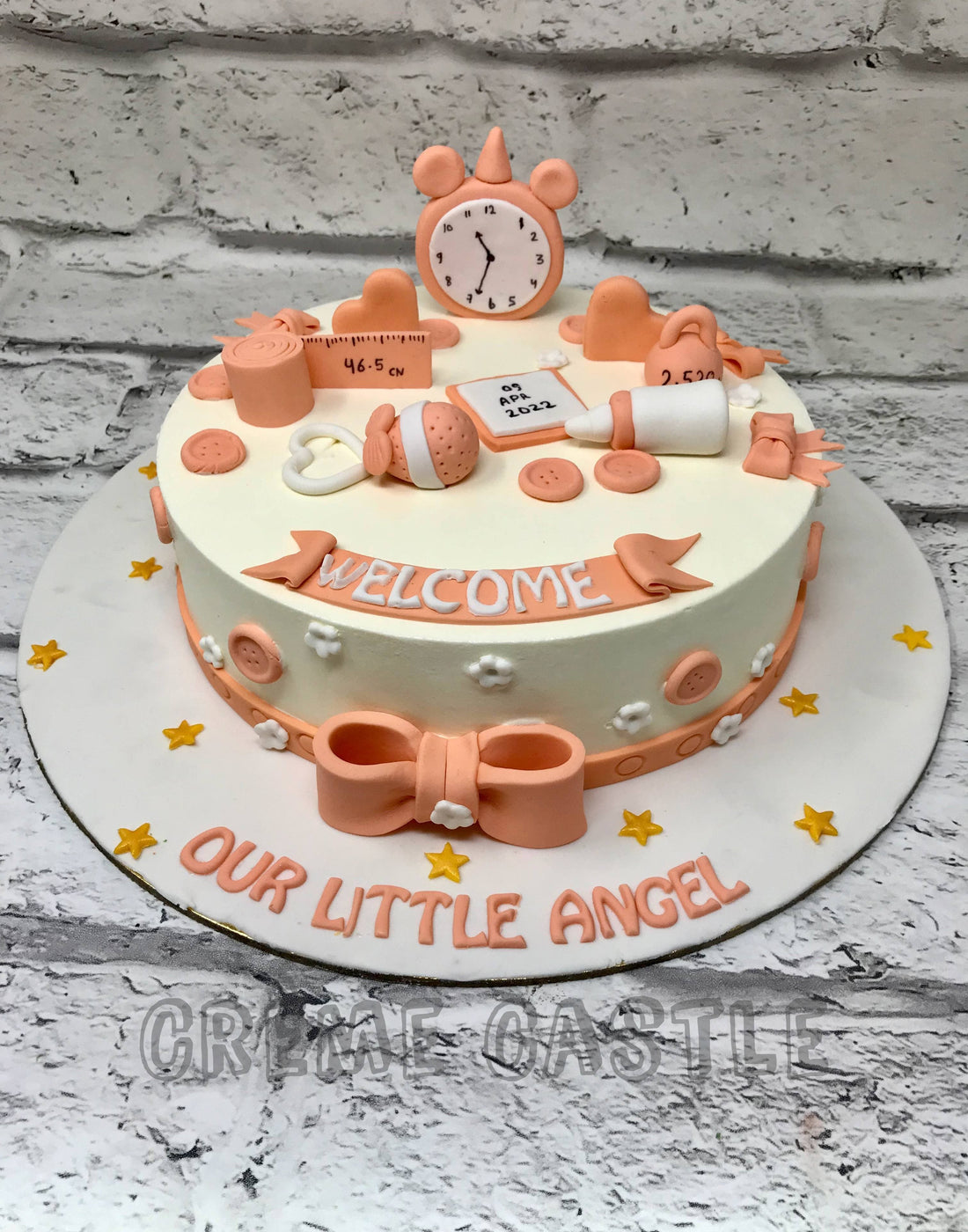 Baby Welcome Peach Cake