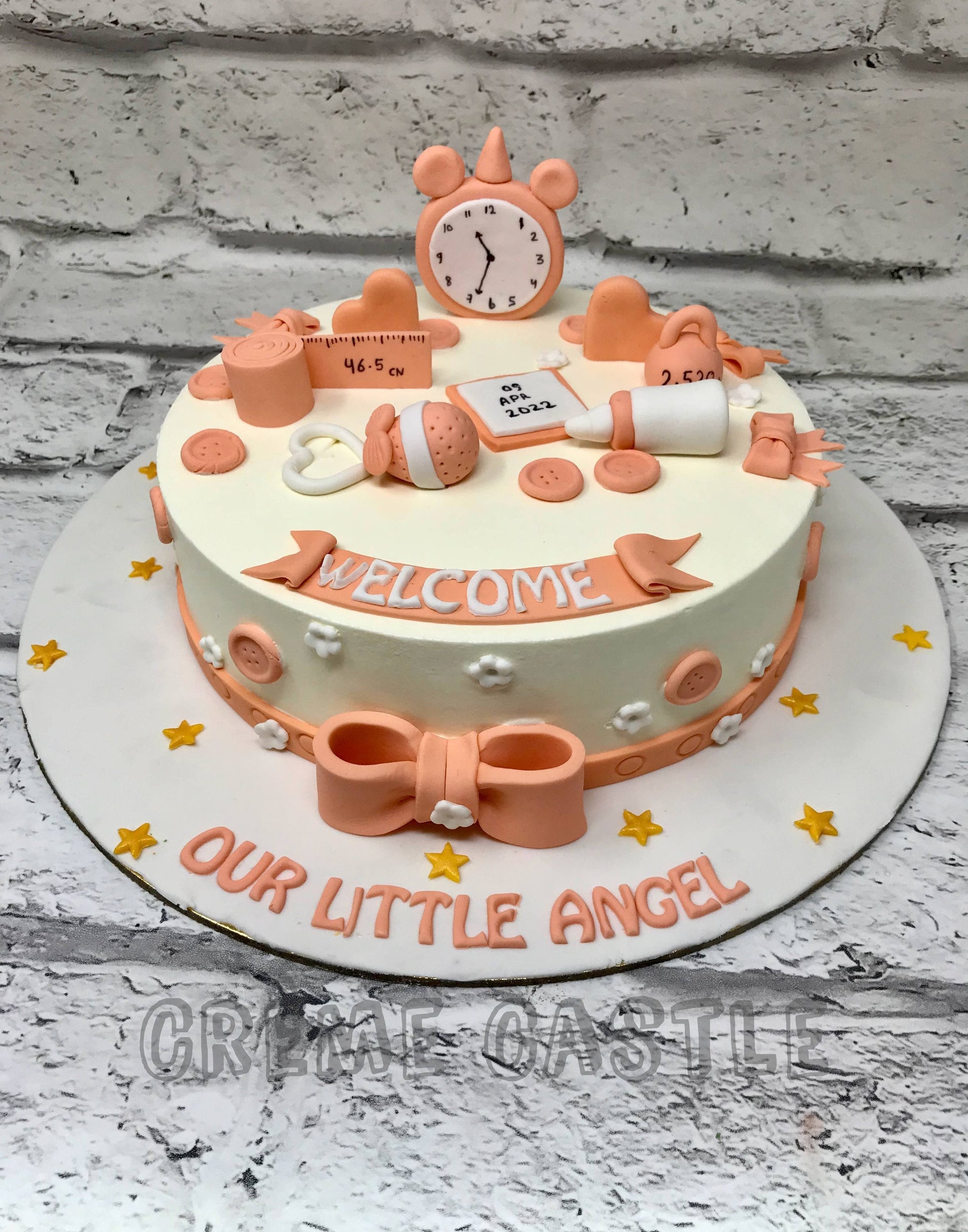 Baby Welcome Peach Cake Creme Castle