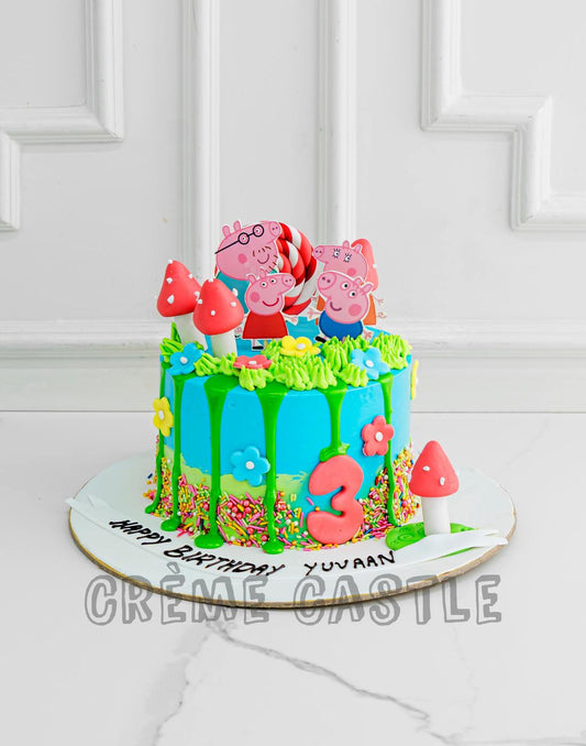 Peppa Pig Drip Cake