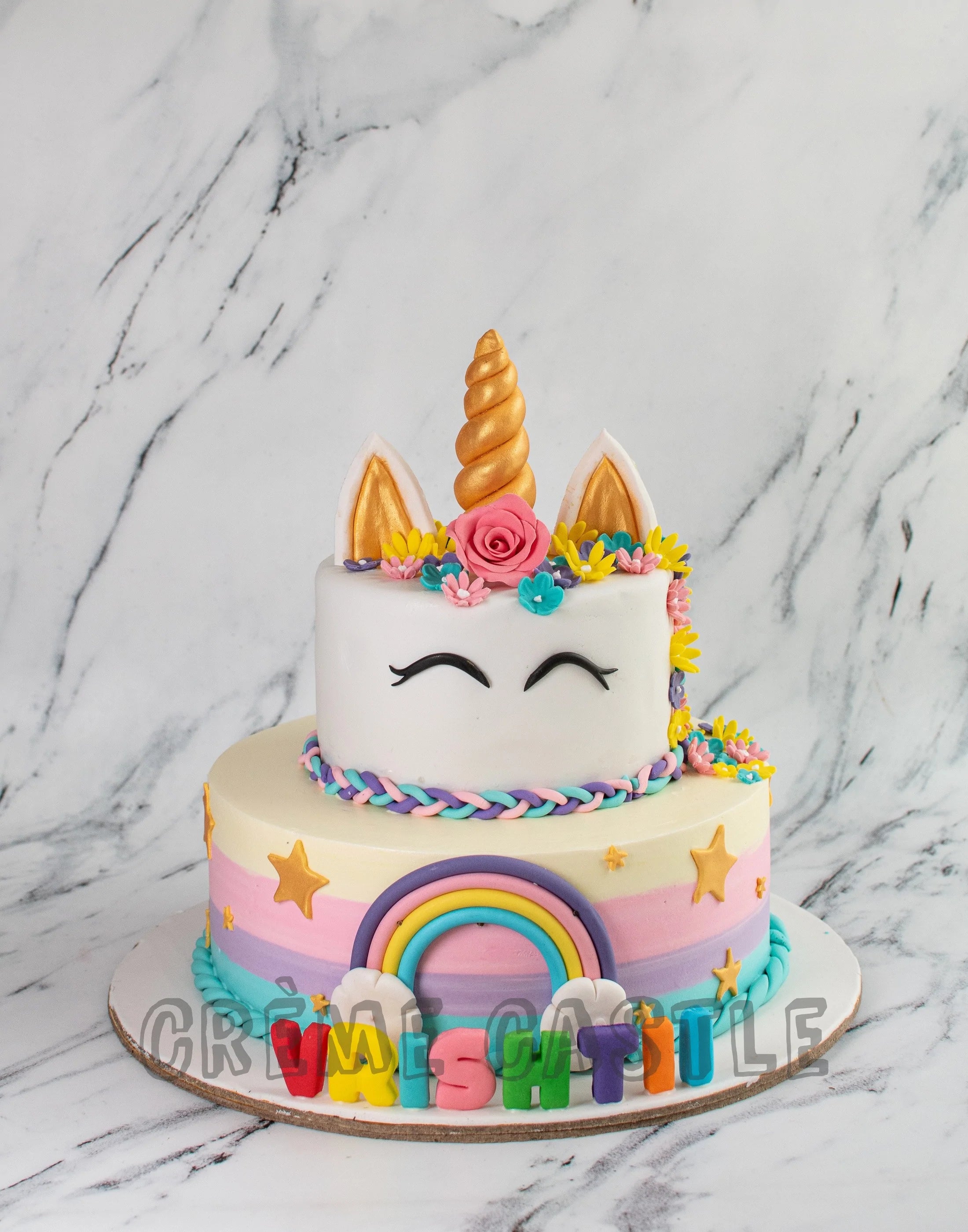 Fun unicorn cake with cotton candy mane! : r/cakedecorating