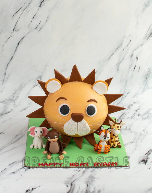 Lion Pinata Face Cake