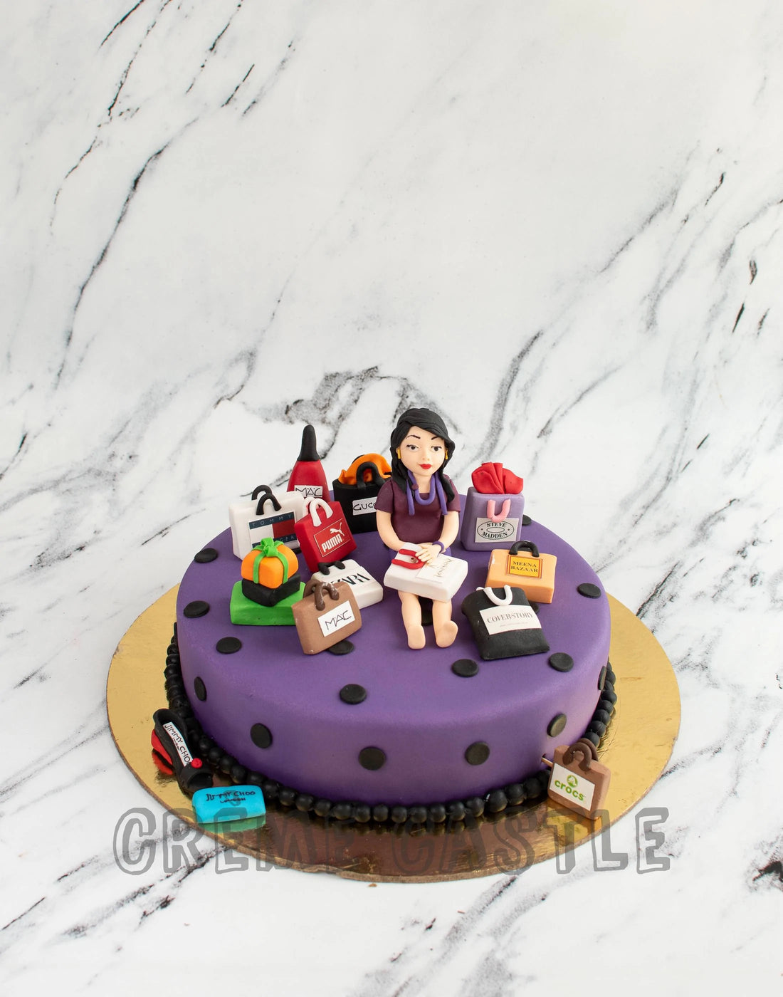 Makeup Theme Cake in Purple by Creme Castle