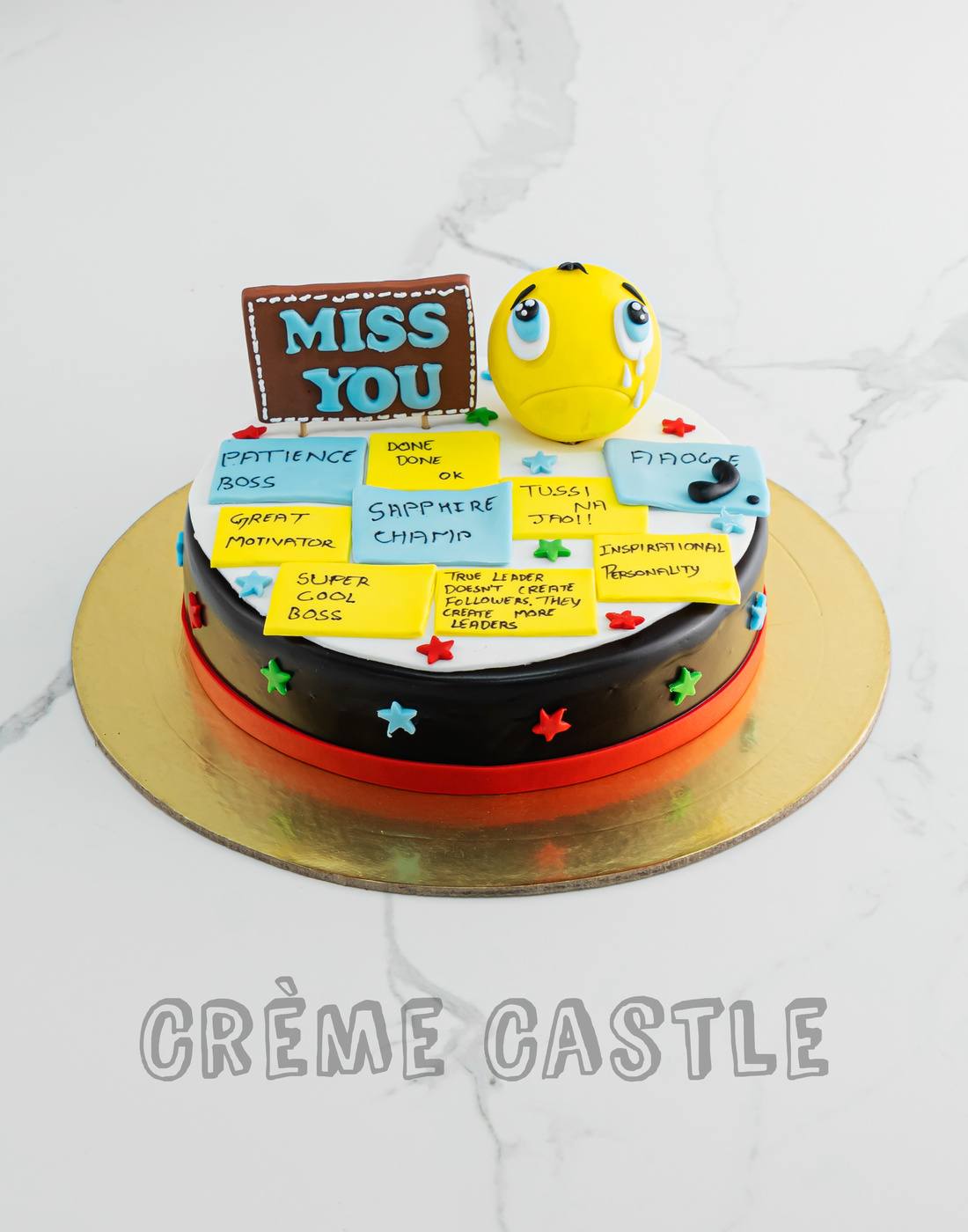 Farewell Cake with Miss you by Creme Castle