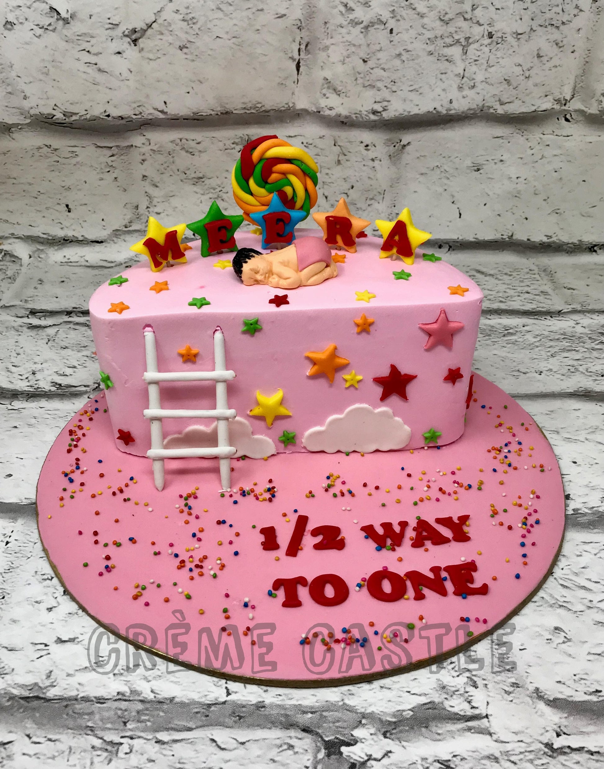 6 Months Cake with Ladder by Creme Castle